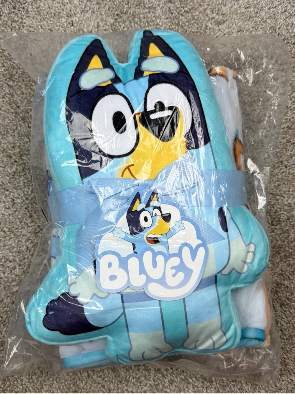 Bluey Shaped Pillow & Throw Set Brand New